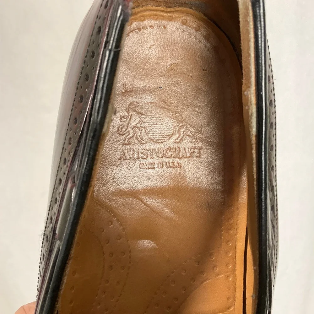 Johnston & Murphy‎ Loafer Mens 11.5 Burgundy Aristocraft Leather Wingtip Shoes